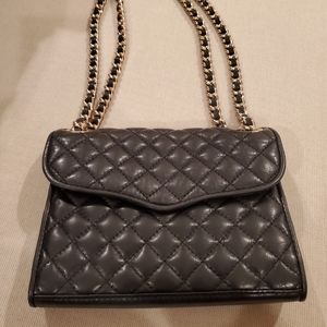 Rebecca Minkoff mini affair black and gold crossbo